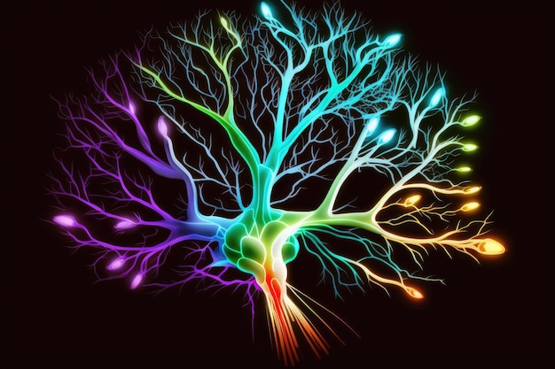 Fondo multicolor de las neuronas cerebrales