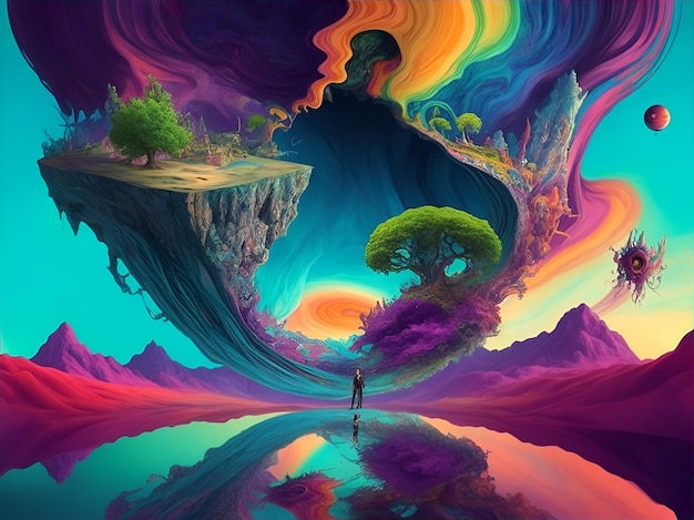 Un fondo de mundo colorido surrealista