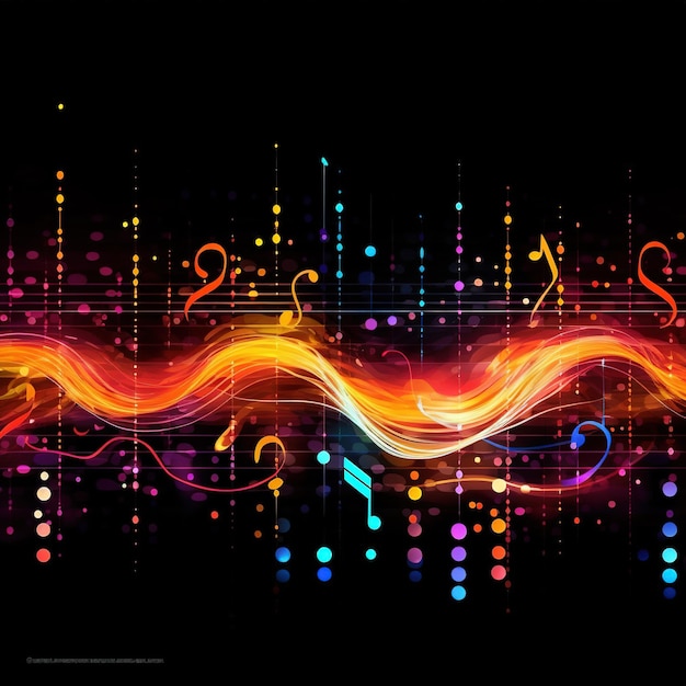 fondo de música abstracta con luces brillantes