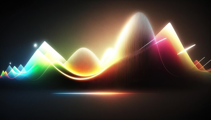 Foto fondo de música de ondas sonoras abstractas tecnología musical de audio ia generativa