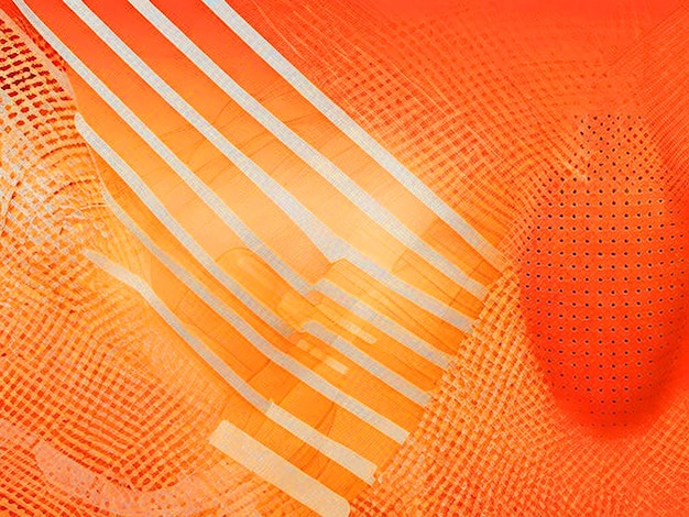 Fondo naranja abstracto con líneas y efecto de semitono