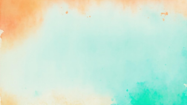 Fondo naranja cian con textura y manchas de pintura grunge vintage y acuarela en apuros