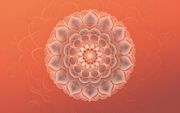 Un fondo naranja con un diseño de mandala.