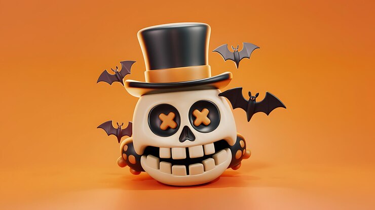 Fondo naranja de Halloween con calabazas