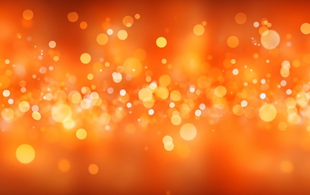 Un fondo naranja con luces bokeh