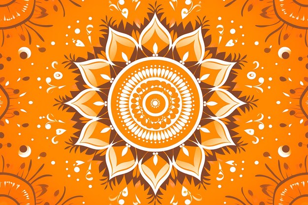 Foto fondo naranja con mandalas