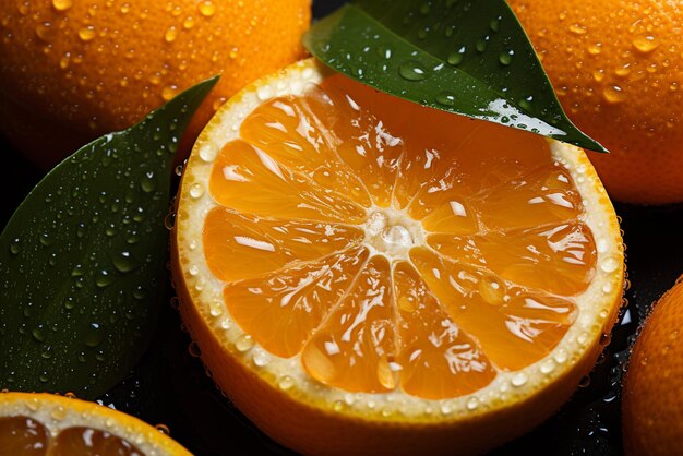 Un fondo de naranjas frescas sin semilla
