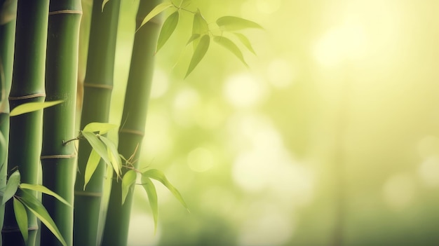 Fondo natural con bambú Ilustración AI GenerativexA