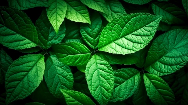Fondo natural de hojas verdes ai generativo.