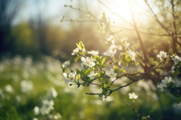 fondo naturaleza con flores en flor