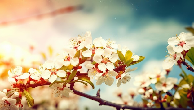 Fondo de naturaleza con flores de primavera ai generativo