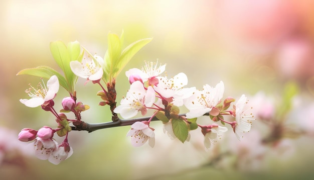 Fondo de naturaleza con flores de primavera ai generativo