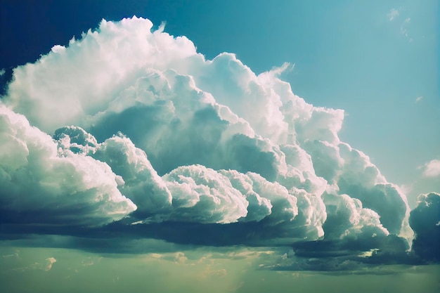 Fondo de la naturaleza de la nube. Panorámica de hermosa nube en cielo azul.