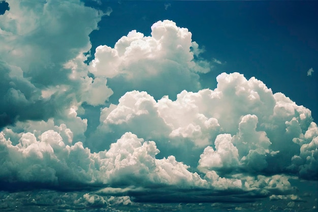 Fondo de la naturaleza de la nube. Panorámica de hermosa nube en cielo azul.