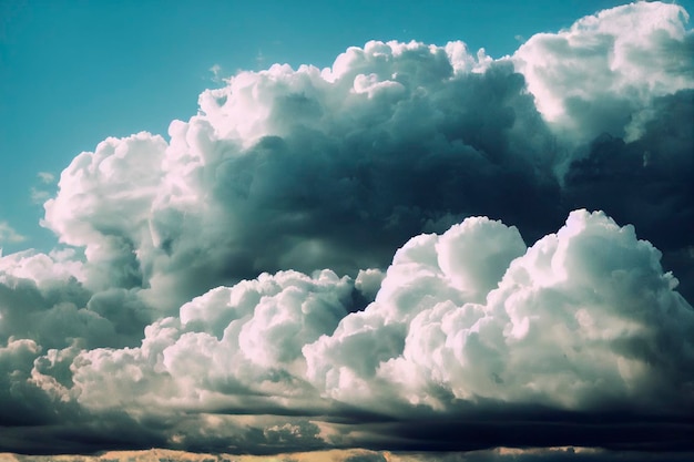 Fondo de la naturaleza de la nube. Panorámica de hermosa nube en cielo azul.