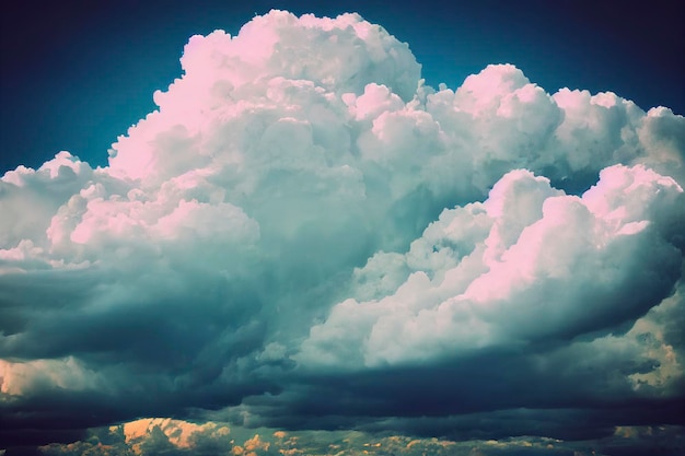 Fondo de la naturaleza de la nube. Panorámica de hermosa nube en cielo azul.