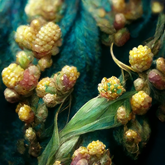 Fondo de naturaleza con plantas verdes flores florales