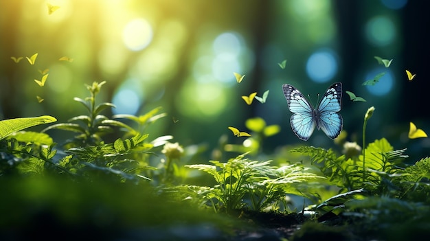 Foto el fondo de la naturaleza bajo el sol de verano