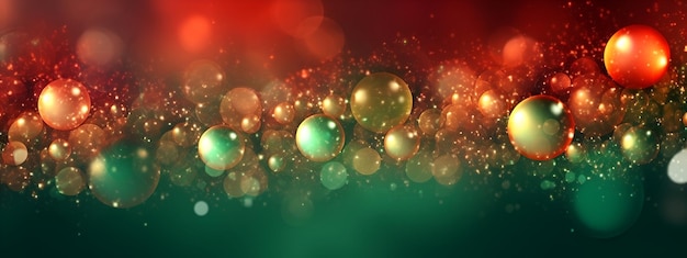 Foto fondo de navidad abstracto con degradado de podredumbre verde bokeh feliz navidad feliz año nuevo banner ai generado