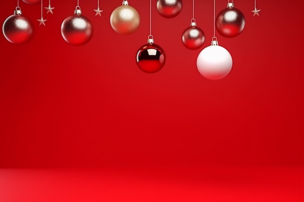 Fondo de Navidad Adornos de Navidad Plantilla de banner Copiar espacio para texto Concepto de año nuevo
