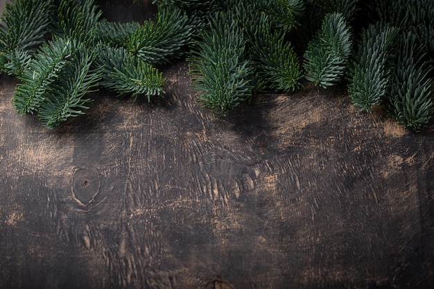 Fondo de Navidad y año nuevo con abeto