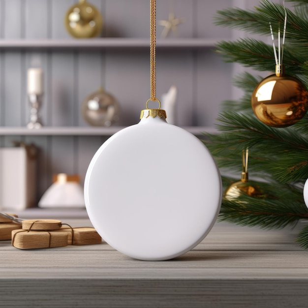 Fondo de Navidad y Año Nuevo Etiqueta de precio en blanco blanco Adorno de Navidad