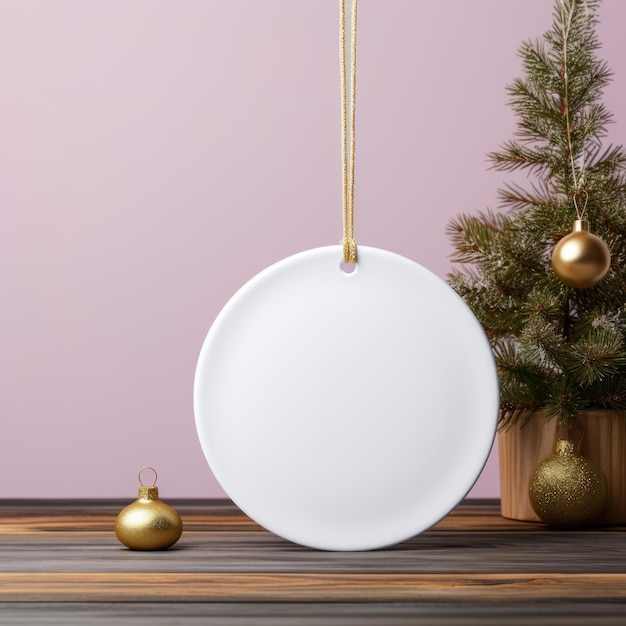 Fondo de Navidad y Año Nuevo Etiqueta de precio en blanco blanco Adorno de Navidad