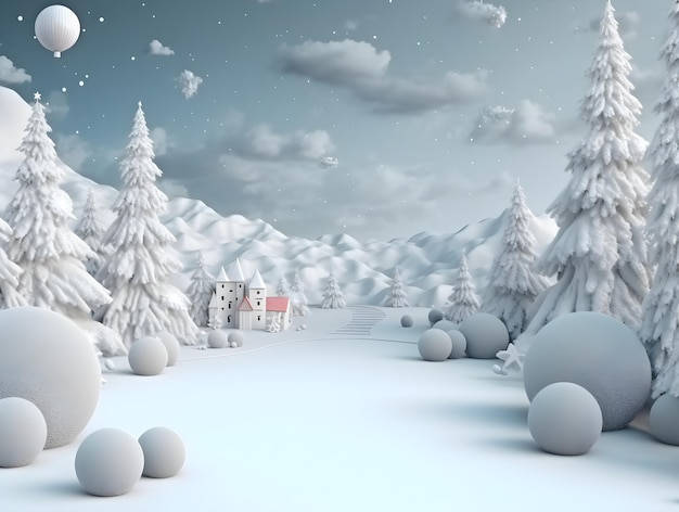 Fondo de Navidad y Año Nuevo representación 3d ilustración 3d