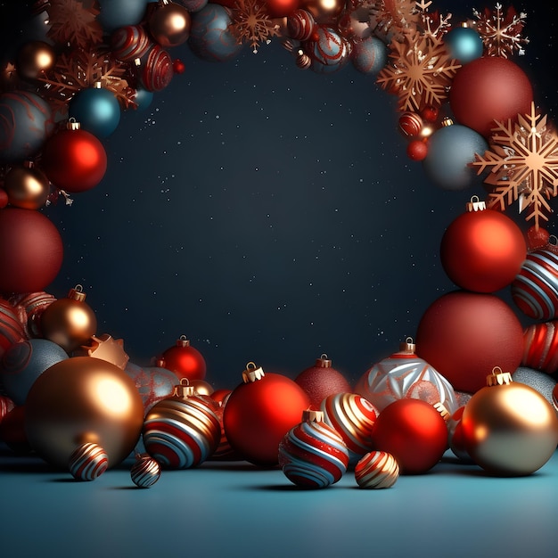 Fondo de Navidad y Año Nuevo representación 3d ilustración 3d