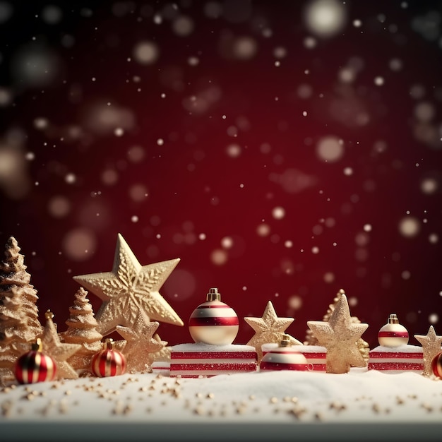 Fondo de Navidad y Año Nuevo representación 3d ilustración 3d