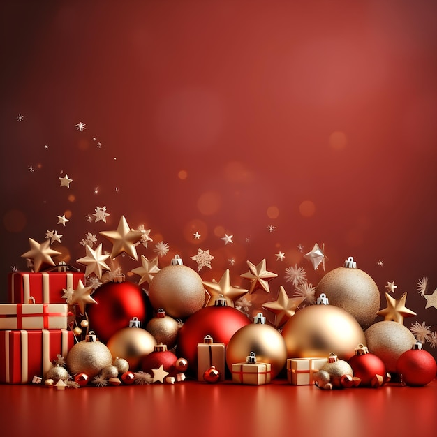 Fondo de Navidad y Año Nuevo representación 3d ilustración 3d