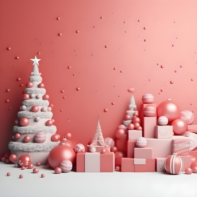 Fondo de Navidad y Año Nuevo representación 3d ilustración 3d