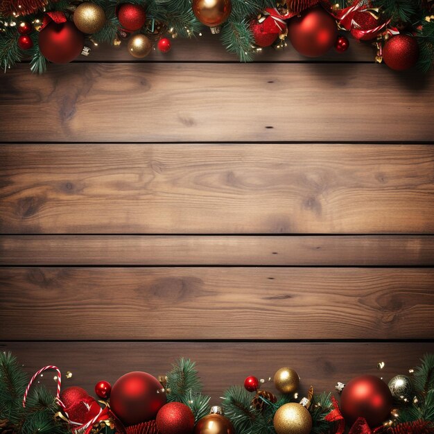 Foto fondo de navidad y año nuevo en tablero de madera