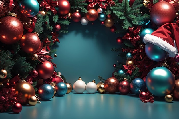 Fondo de Navidad árbol caja de regalo nieve