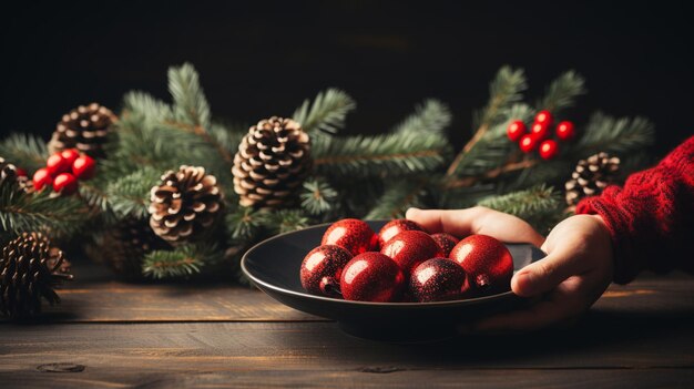 fondo de Navidad con árbol de Navidad y decoración