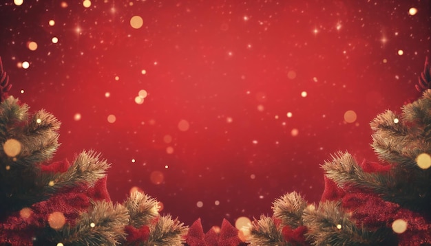 Fondo de Navidad con árbol de Navidad y luz bokeh brillante Copiar espacio Generativo ai