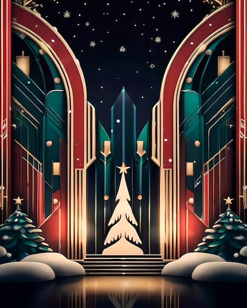 El fondo de Navidad art deco 4K