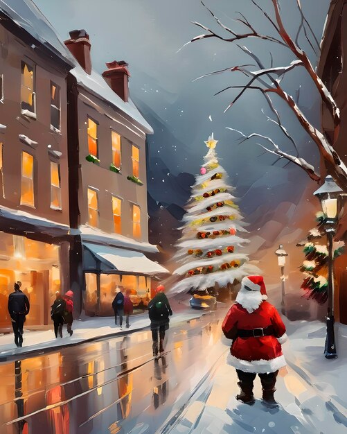 Fondo de Navidad Arte de la pintura al óleo