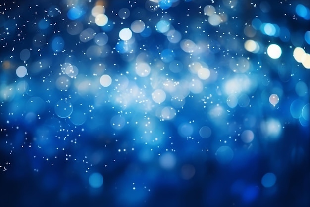 Fondo de Navidad azul brillante con luz bokeh eficaz