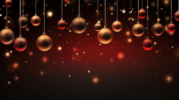 Foto fondo de navidad con bolas colgantes bolas de navidad en las vacaciones de invierno tarjeta de felicitación