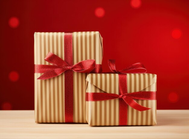 Foto fondo de navidad con caja de regalos