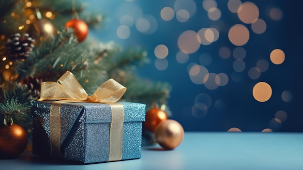 Fondo de Navidad con cajas de regalos y espacio para copiar