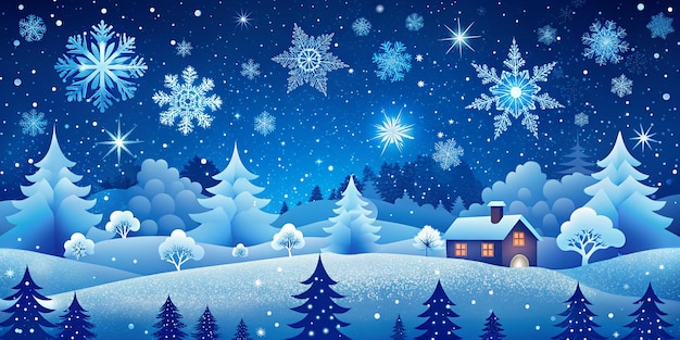 Fondo de Navidad con copos de nieve fondo de nieve azul de invierno