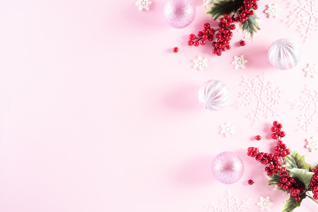 Fondo de Navidad decoración rosa