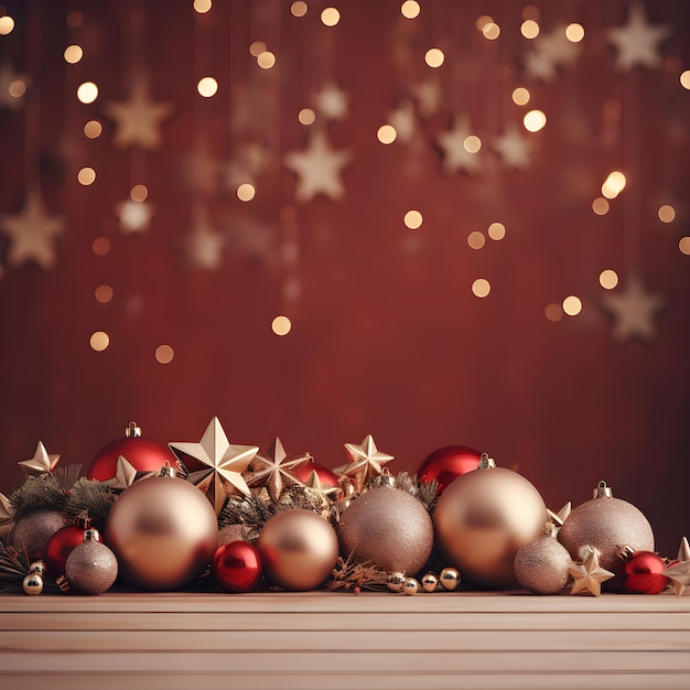 Fondo de Navidad con espacio de copia para texto 3d renderizado realista