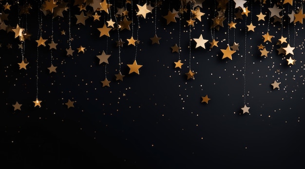 un fondo de Navidad con estrellas doradas