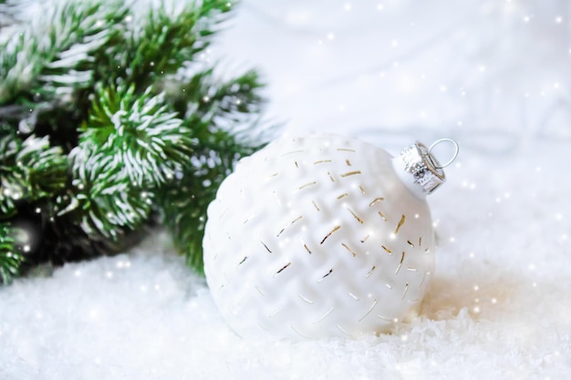 Fondo de Navidad feliz año nuevo enfoque selectivo