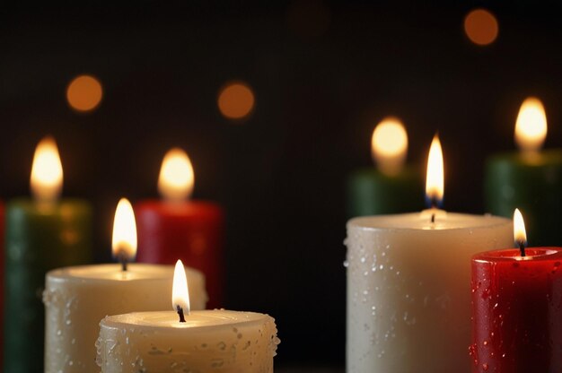 Fondo navidad fila velas