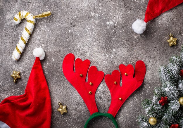 Fondo de Navidad con gorro de Papá Noel