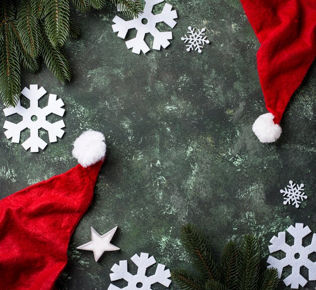 Fondo de Navidad con gorro de Papá Noel